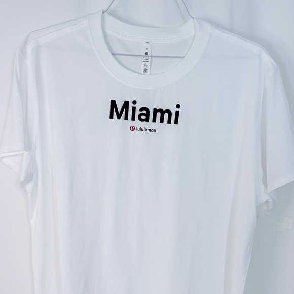 NWT✨LULULEMON✨ All Yours Cotton Tee 🌴 MIAMI🌴 White, sz 10 - Picture 6 of 6